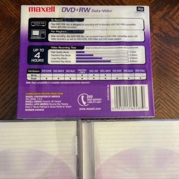 NEW Maxwell DVD-RW x 5  4.7 gb  2 hrs - Picture 2 of 2